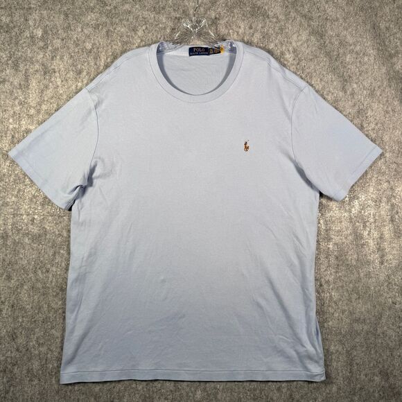 Polo Ralph Lauren T Shirt Mens 2XLT Blue Flesh Pony Crewneck Casual Summer - Picture 2 of 8